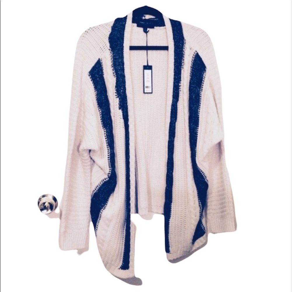 NWT Romeo & Julie: Large Knitted Black & Cream Cardigan - Picture 1 of 4